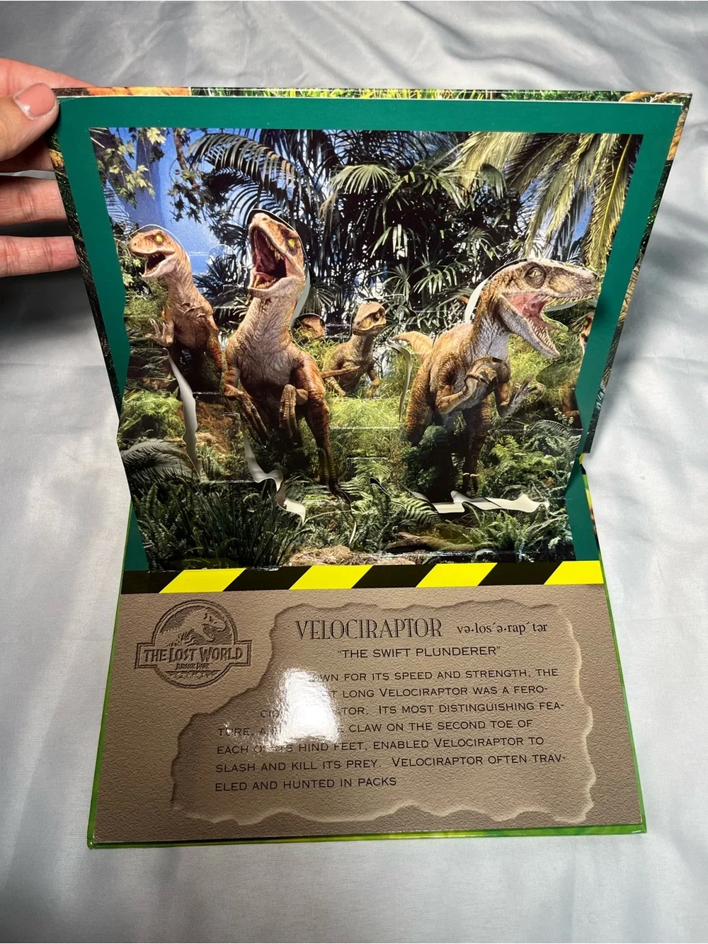 Vintage 1997 Jurassic Park The Lost World Pop-Up Book HC Landoll’s Rare